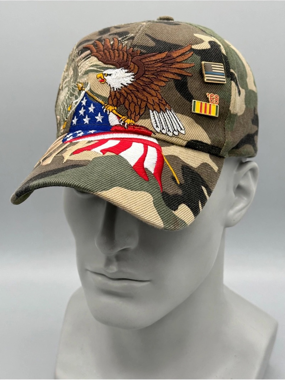 Patriotic Camo Eagle Baseball Cap - Men Accessories
